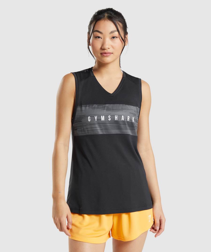 Damske Tielko Gymshark Sport Loose Čierne | LK3406597